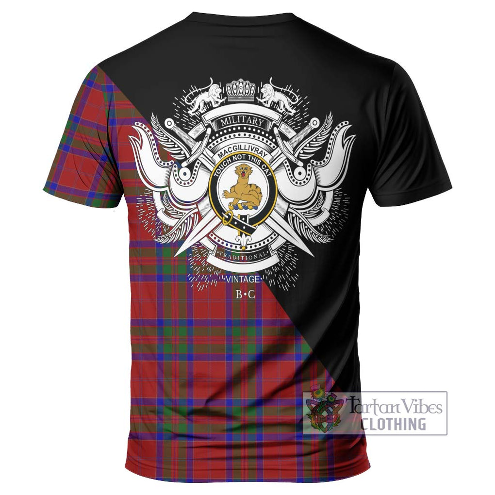 MacGillivray (McGillivray) Tartan T-Shirt with Family Crest and Military Logo Style - Tartanvibesclothing Shop