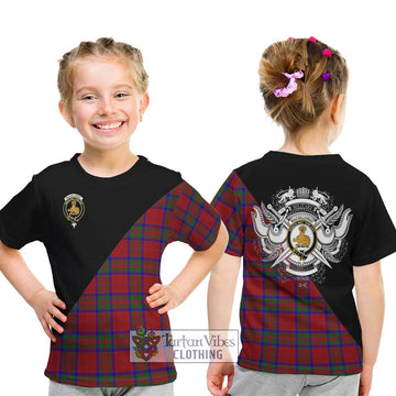 MacGillivray (McGillivray) Tartan Kid T-Shirt with Family Crest and Military Logo Style