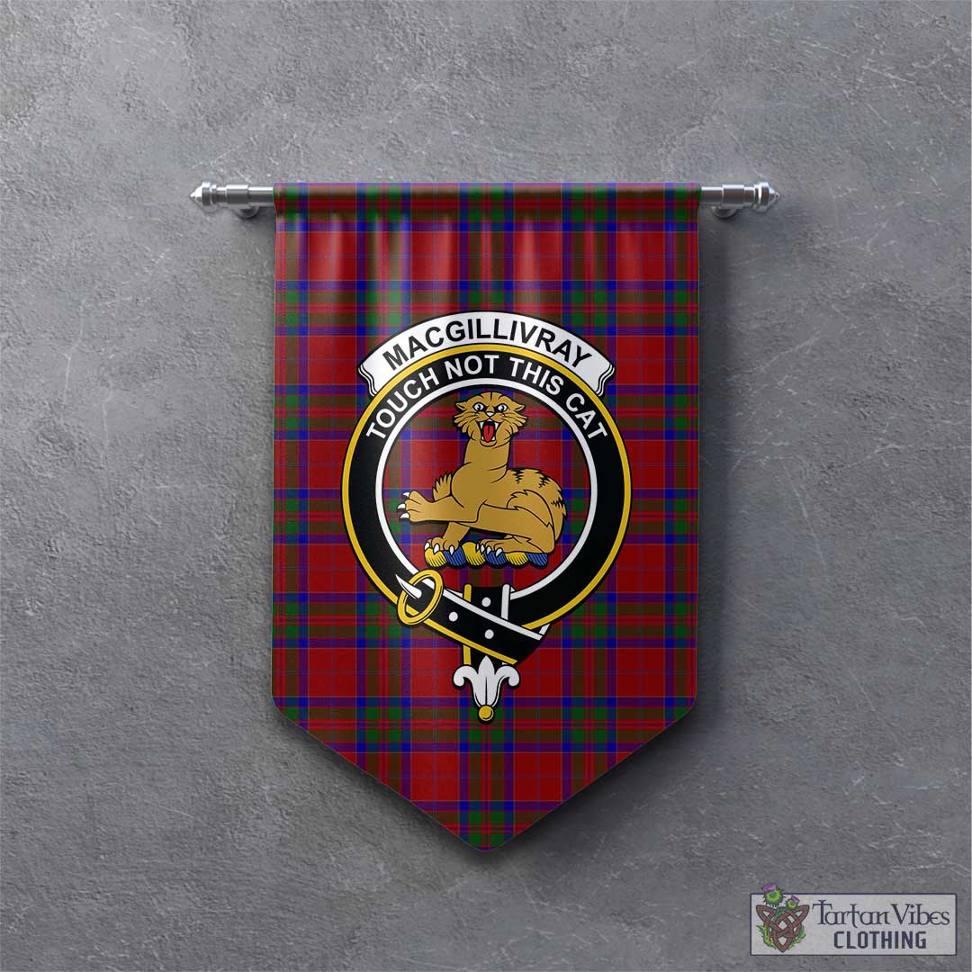 Tartan Vibes Clothing MacGillivray Tartan Gonfalon, Tartan Banner with Family Crest