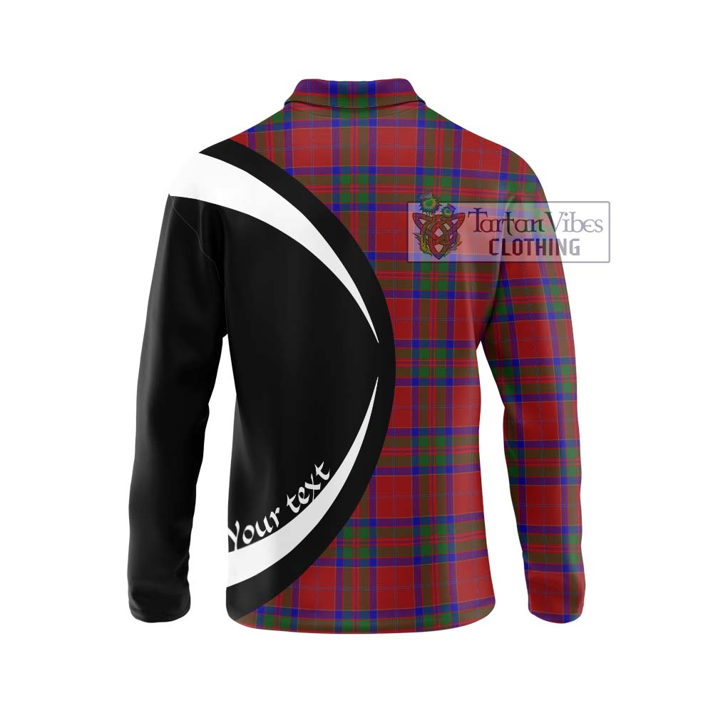 MacGillivray (McGillivray) Tartan Long Sleeve Polo Shirt with Family Crest Circle Style - Tartan Vibes Clothing