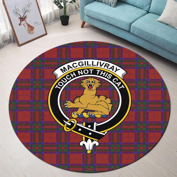 MacGillivray (McGillivray) Tartan Round Rug with Family Crest