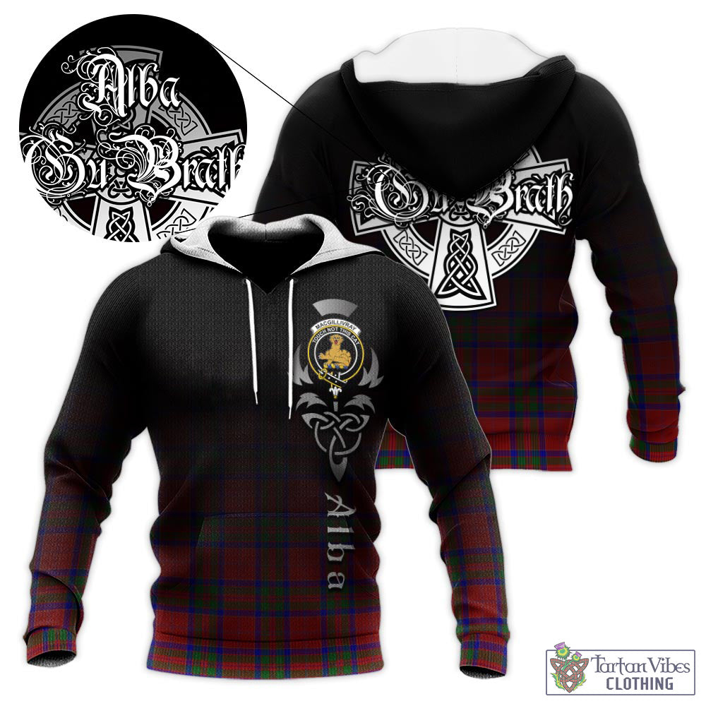 Tartan Vibes Clothing MacGillivray Tartan Knitted Hoodie Featuring Alba Gu Brath Family Crest Celtic Inspired