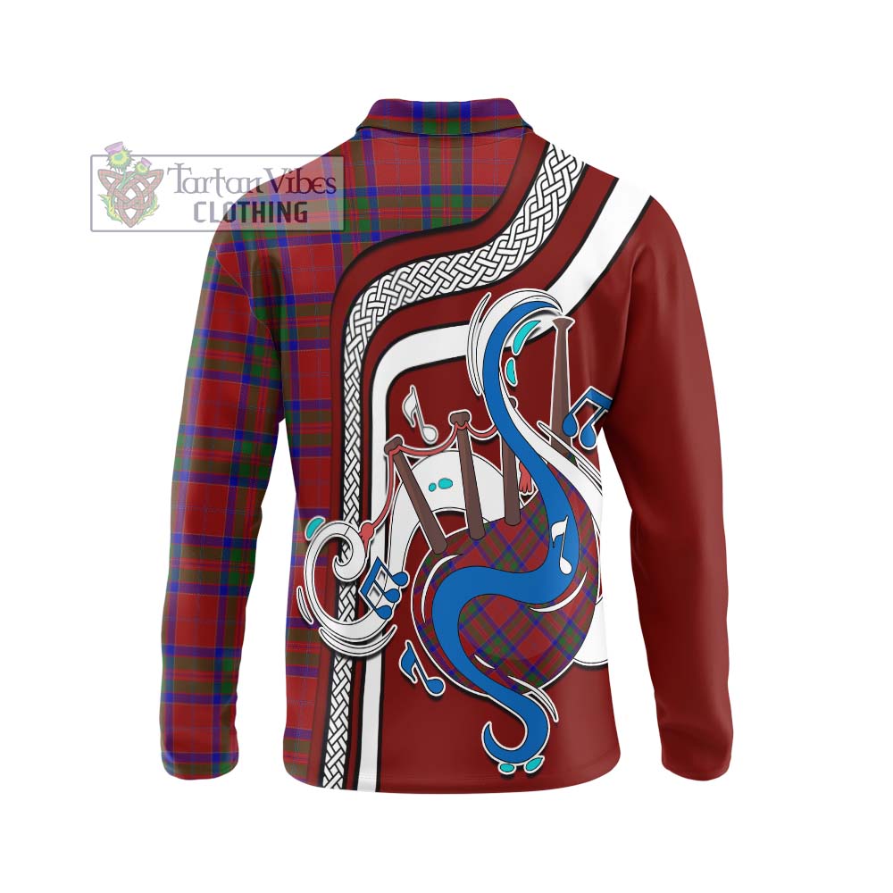 Tartan Vibes Clothing MacGillivray Tartan Long Sleeve Polo Shirt with Epic Bagpipe Style