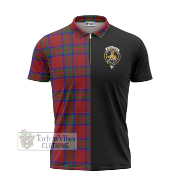 MacGillivray (McGillivray) Tartan Zipper Polo Shirt with Family Crest and Half Of Me Style