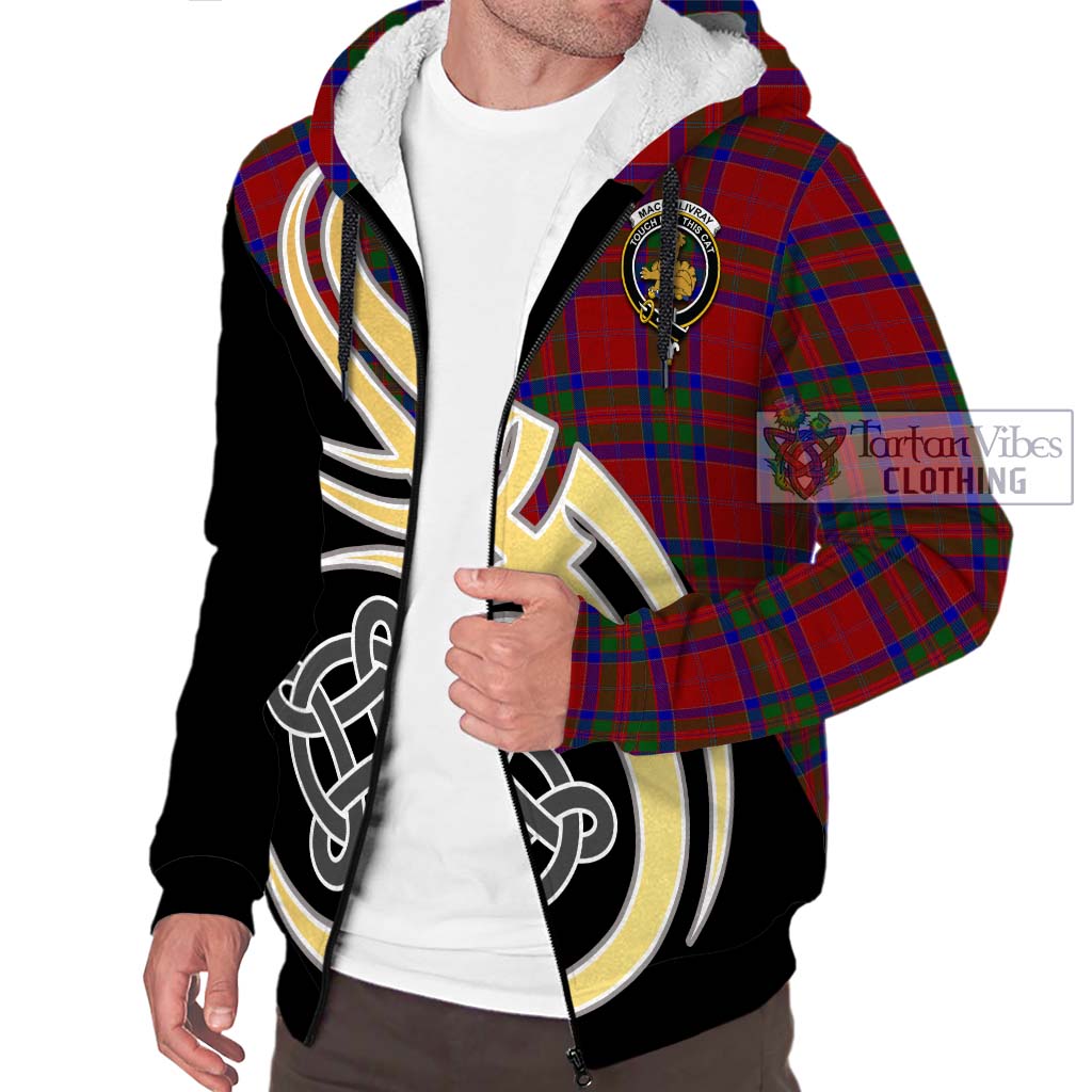 MacGillivray (McGillivray) Tartan Sherpa Hoodie with Family Crest and Celtic Symbol Style - Tartan Vibes Clothing