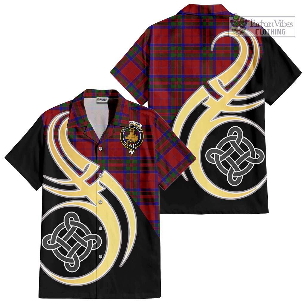 MacGillivray (McGillivray) Tartan Short Sleeve Button Shirt with Family Crest and Celtic Symbol Style - Tartan Vibes Clothing