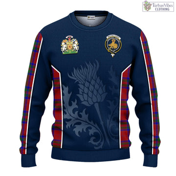 MacGillivray (McGillivray) Tartan Knitted Sweatshirt with Family Crest and Scottish Thistle Vibes Sport Style