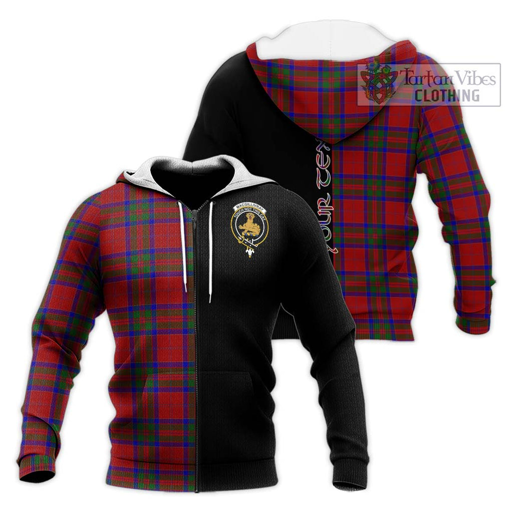 MacGillivray (McGillivray) Tartan Knitted Hoodie with Family Crest and Half Of Me Style Unisex Knitted Zip Hoodie - Tartanvibesclothing Shop