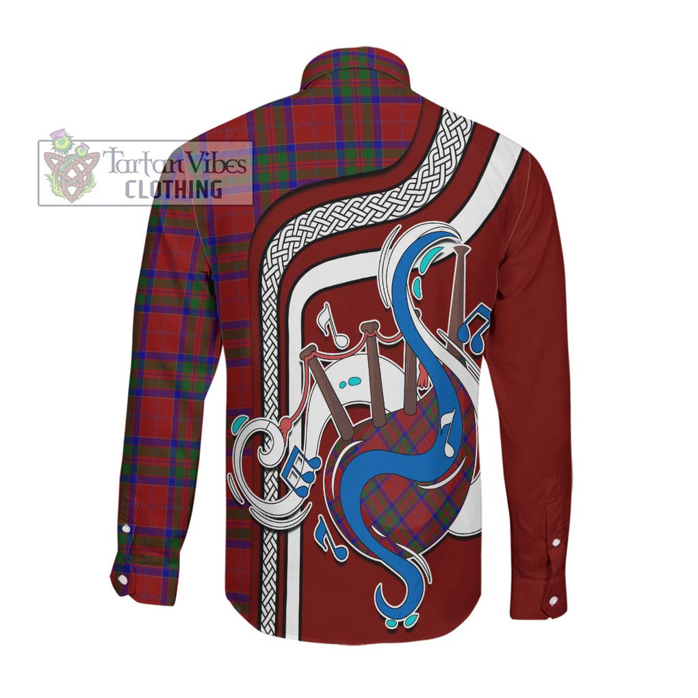 MacGillivray (McGillivray) Tartan Long Sleeve Button Shirt with Epic Bagpipe Style Men's Shirt - Tartanvibesclothing Shop