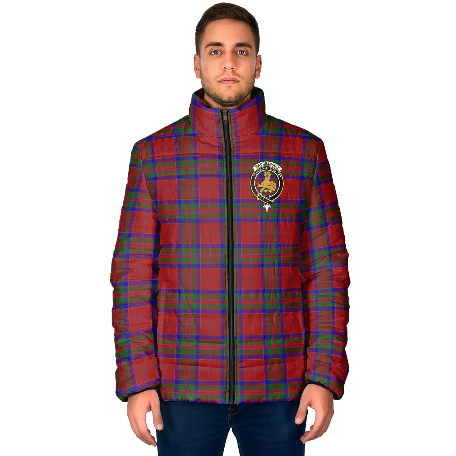 MacGillivray (McGillivray) Tartan Padded Jacket with Family Crest - Tartan Vibes Clothing