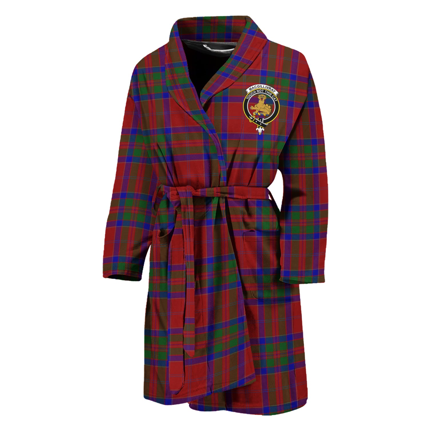 MacGillivray (McGillivray) Tartan Bathrobe with Family Crest Unisex M - Tartan Vibes Clothing