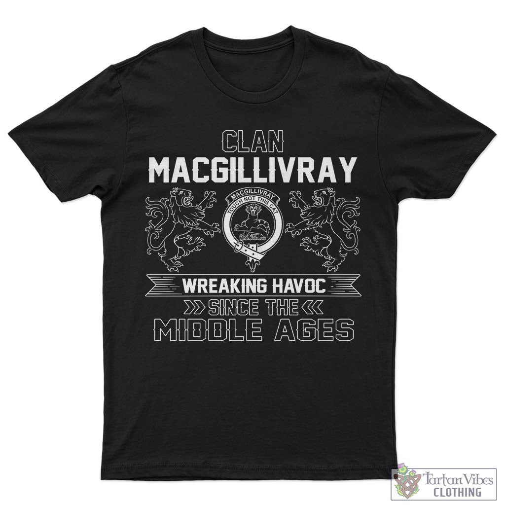 Tartan Vibes Clothing MacGillivray Family Crest 2D Cotton Men's T-Shirt Wreaking Havoc Style