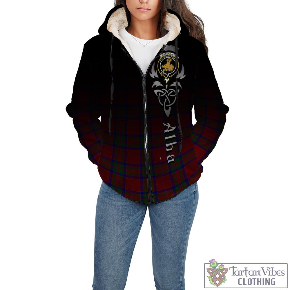 Tartan Vibes Clothing MacGillivray Tartan Sherpa Hoodie Featuring Alba Gu Brath Family Crest Celtic Inspired