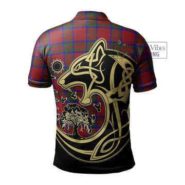 MacGillivray (McGillivray) Tartan Polo Shirt with Family Crest Celtic Wolf Style