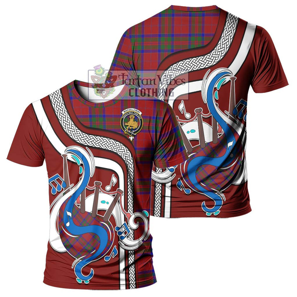 MacGillivray (McGillivray) Tartan T-Shirt with Epic Bagpipe Style - Tartanvibesclothing Shop