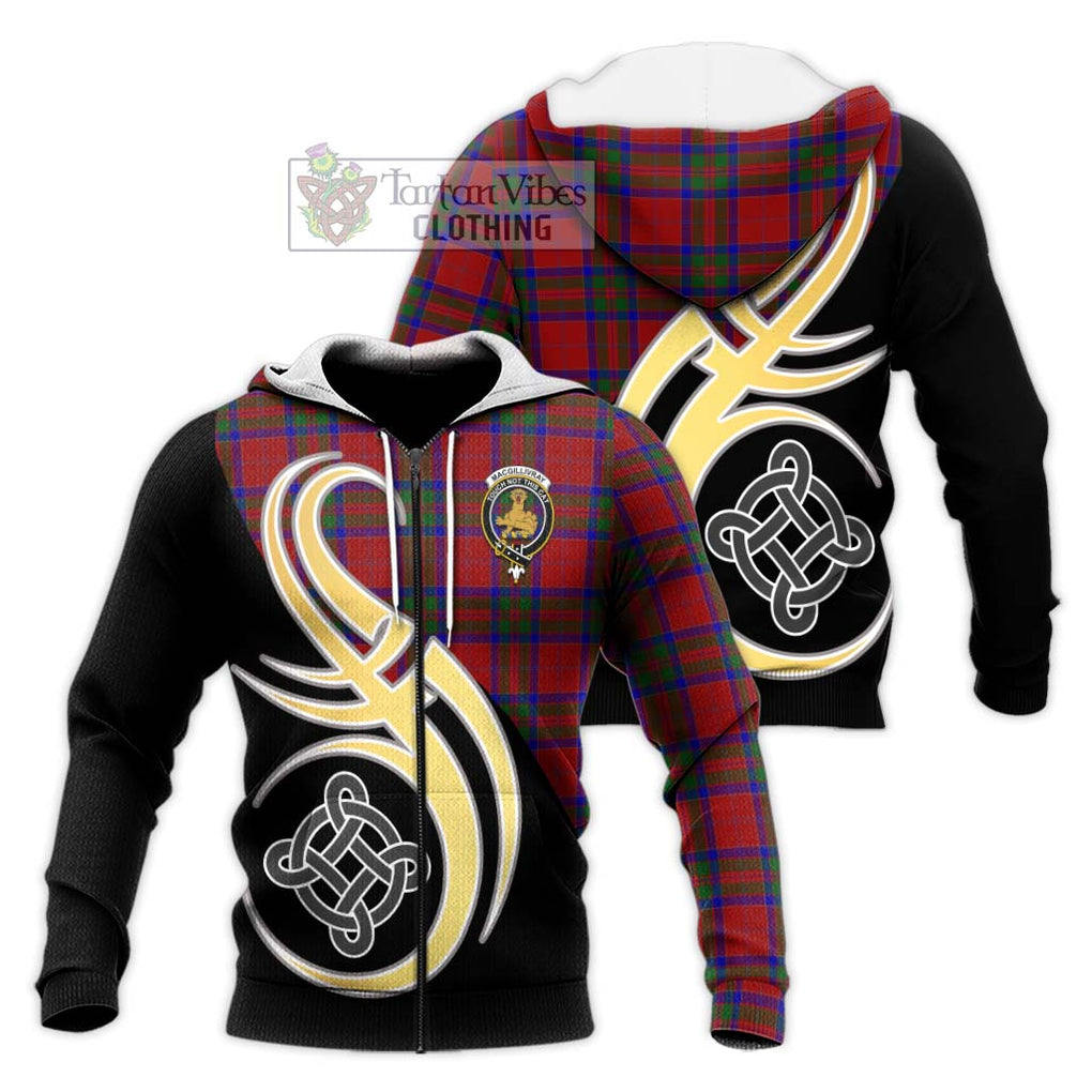 MacGillivray (McGillivray) Tartan Knitted Hoodie with Family Crest and Celtic Symbol Style Unisex Knitted Zip Hoodie - Tartan Vibes Clothing