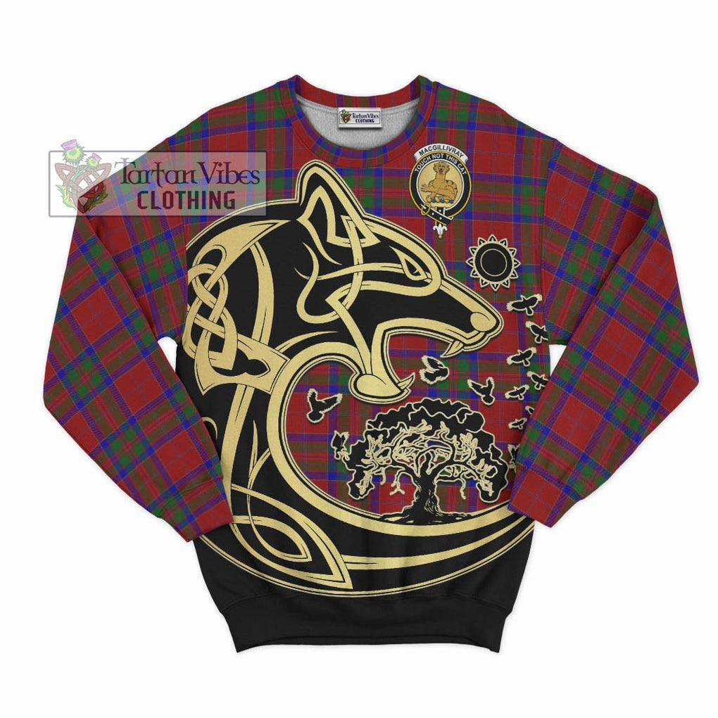 MacGillivray (McGillivray) Tartan Sweatshirt with Family Crest Celtic Wolf Style - Tartan Vibes Clothing