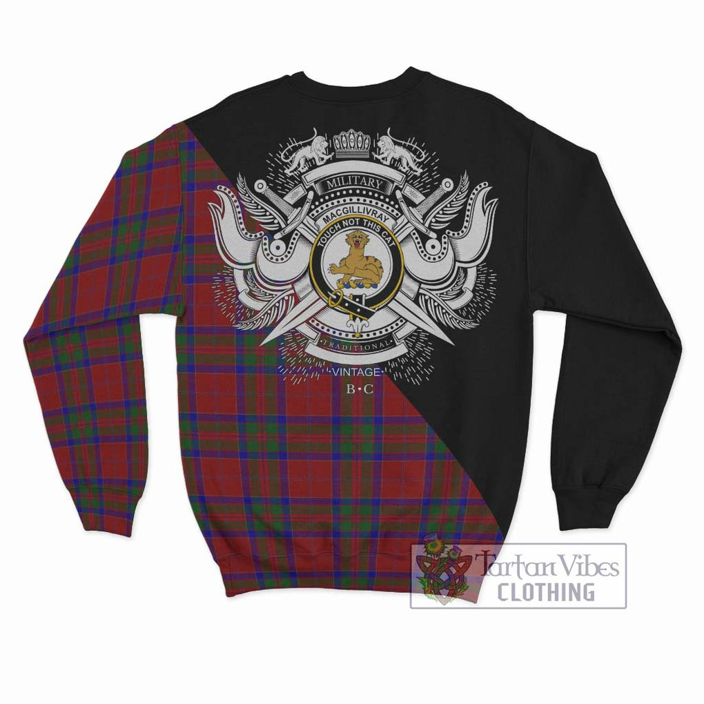 MacGillivray (McGillivray) Tartan Sweatshirt with Family Crest and Military Logo Style - Tartanvibesclothing Shop