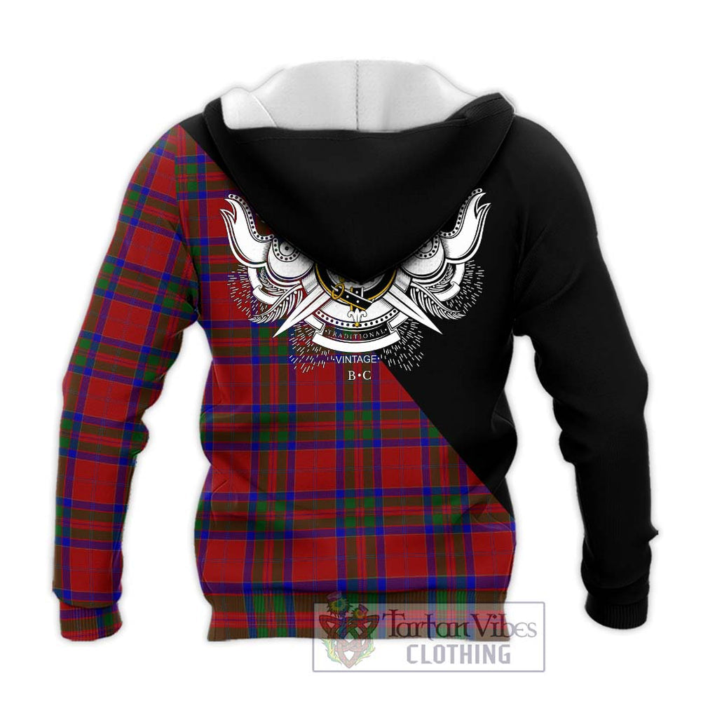 MacGillivray (McGillivray) Tartan Knitted Hoodie with Family Crest and Military Logo Style - Tartanvibesclothing Shop