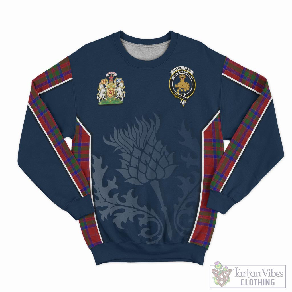 Tartan Vibes Clothing MacGillivray Tartan Sweatshirt with Family Crest and Scottish Thistle Vibes Sport Style