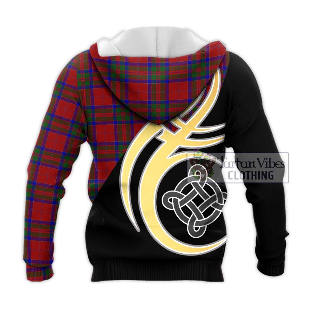 MacGillivray (McGillivray) Tartan Knitted Hoodie with Family Crest and Celtic Symbol Style - Tartan Vibes Clothing