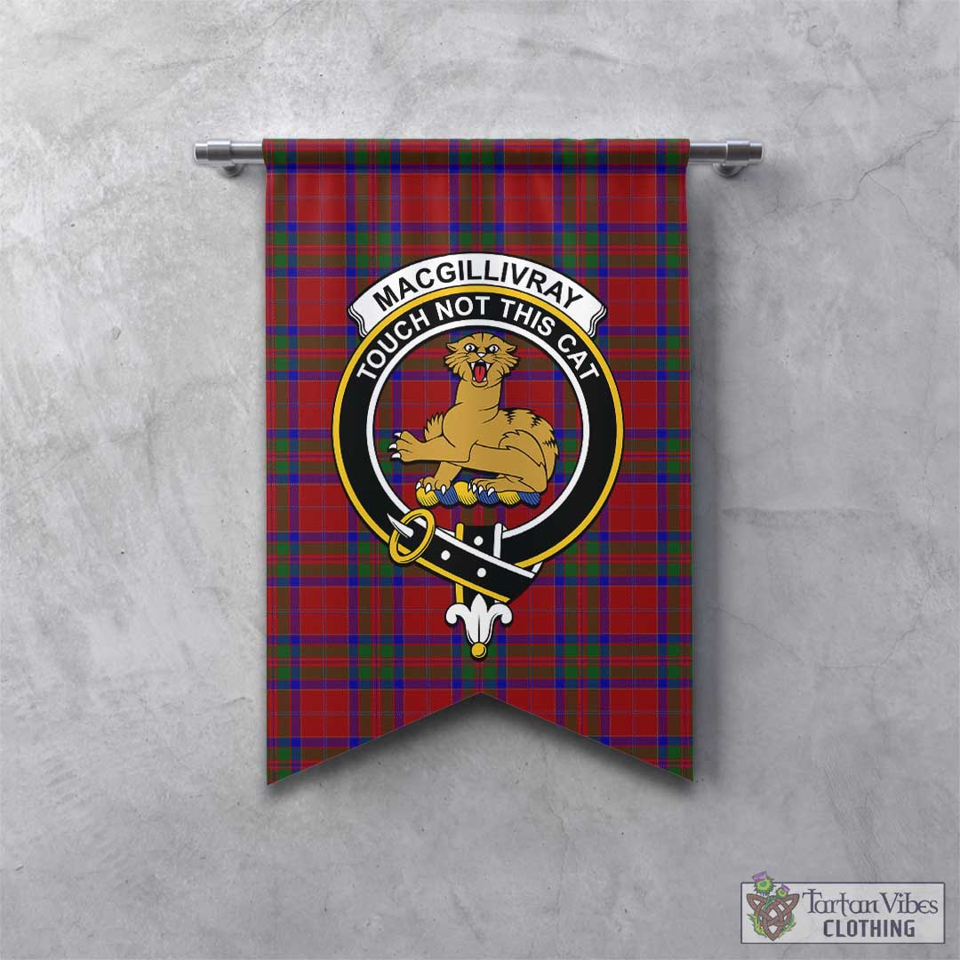 Tartan Vibes Clothing MacGillivray Tartan Gonfalon, Tartan Banner with Family Crest