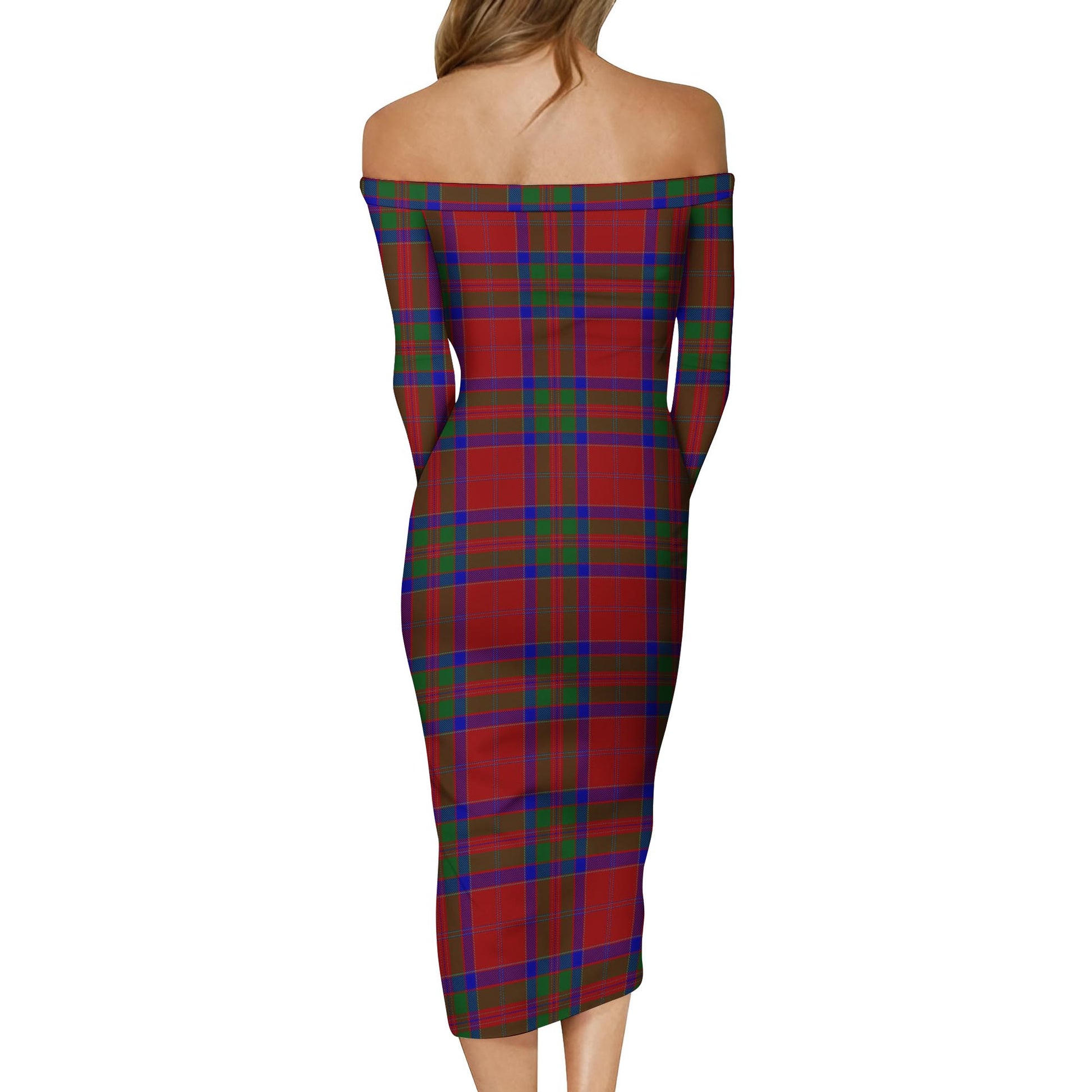 MacGillivray Tartan Off Shoulder Lady Dress - Tartanvibesclothing