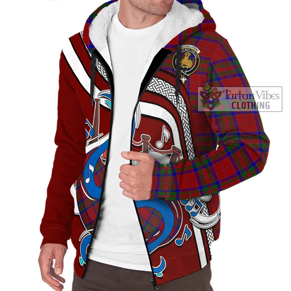 MacGillivray (McGillivray) Tartan Sherpa Hoodie with Epic Bagpipe Style Unisex - Tartanvibesclothing Shop