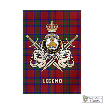 MacGillivray (McGillivray) Tartan Garden Flag with Clan Crest and the Golden Sword of Courageous Legacy - Tartan Vibes Clothing