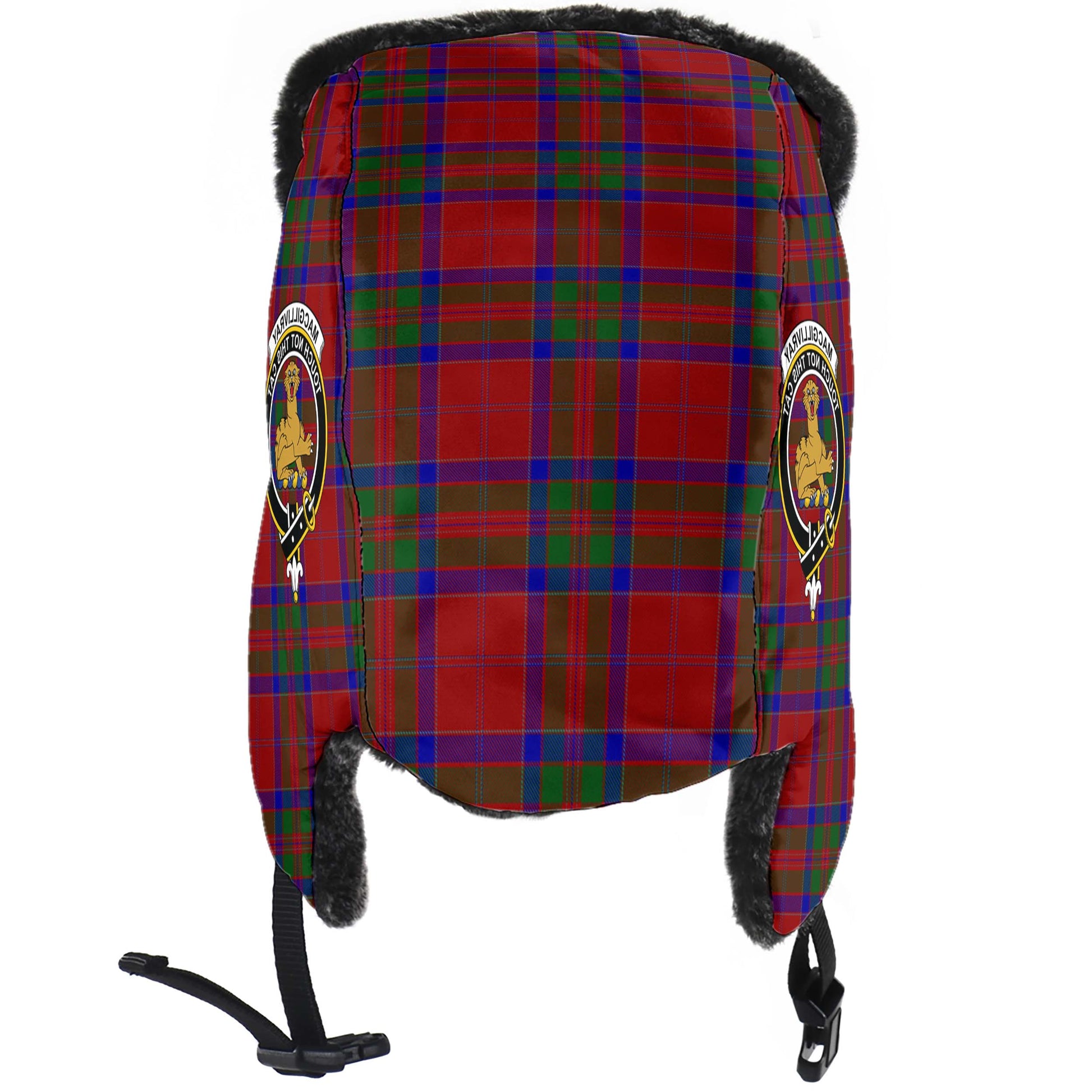 MacGillivray Tartan Winter Trapper Hat with Family Crest - Tartanvibesclothing