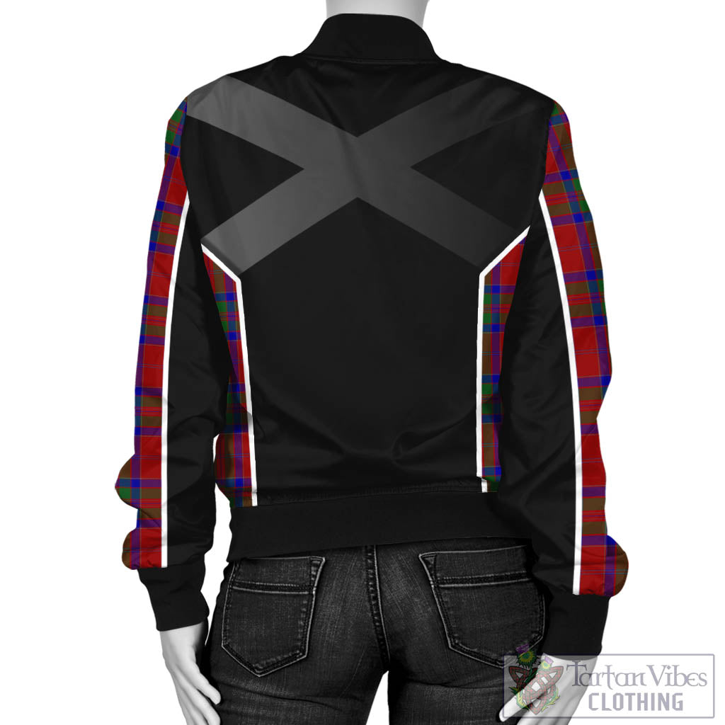 Tartan Vibes Clothing MacGillivray Tartan Bomber Jacket with Family Crest and Scottish Thistle Vibes Sport Style