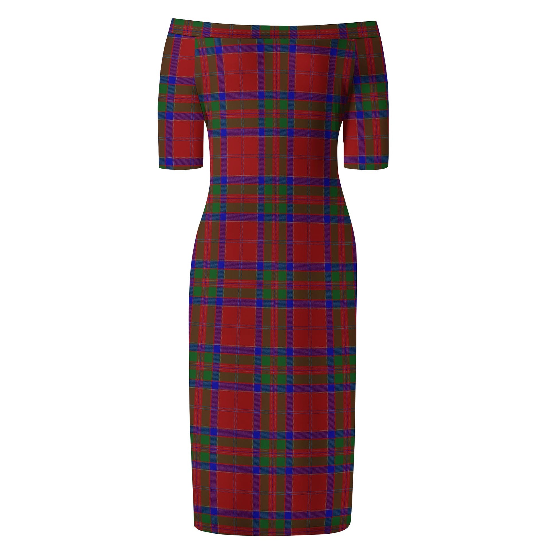 MacGillivray Tartan Off Shoulder Lady Dress - Tartanvibesclothing