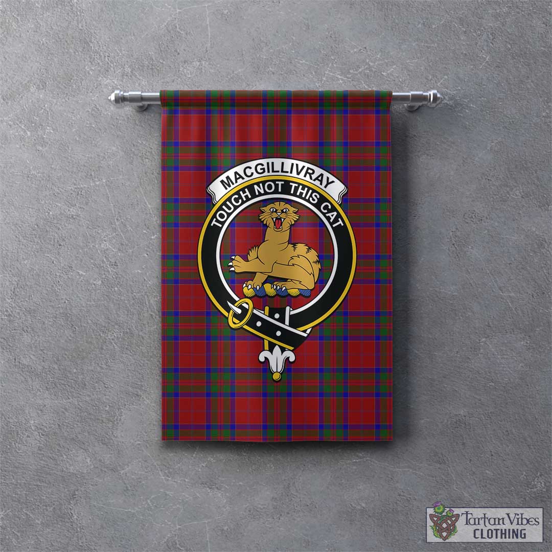 Tartan Vibes Clothing MacGillivray Tartan Gonfalon, Tartan Banner with Family Crest