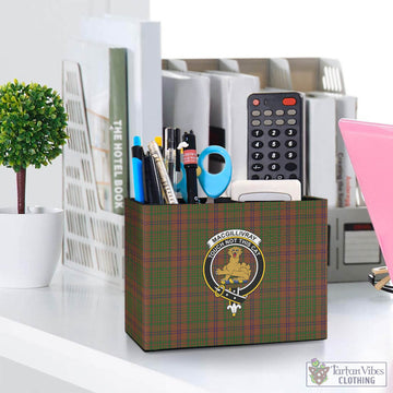 MacGillivray Hunting Tartan Pen Holder with Family Crest