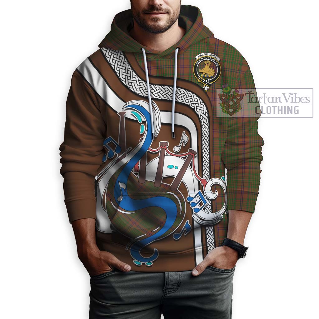 Tartan Vibes Clothing MacGillivray Hunting Tartan Hoodie with Epic Bagpipe Style