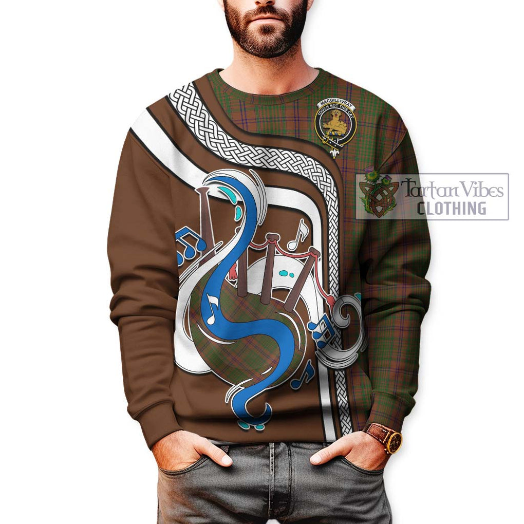 Tartan Vibes Clothing MacGillivray Hunting Tartan Sweatshirt with Epic Bagpipe Style