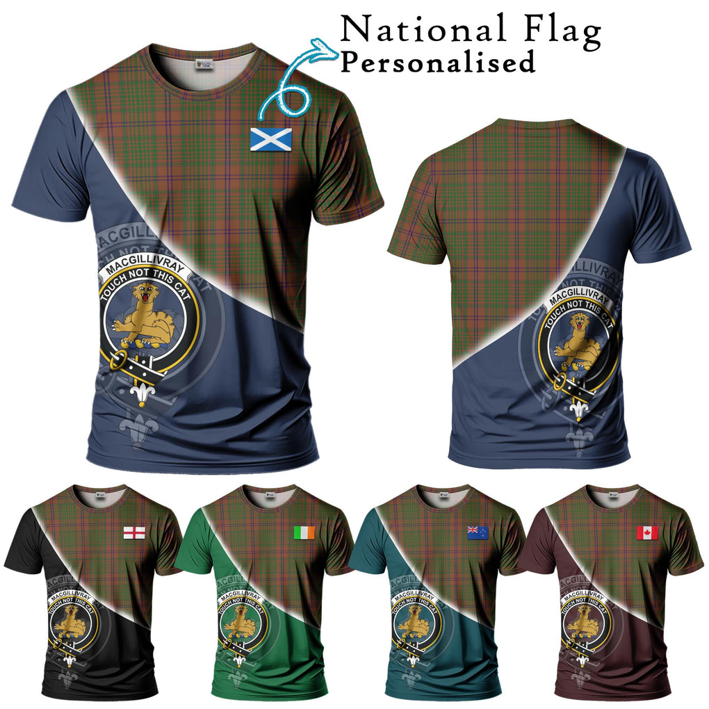 MacGillivray Hunting Tartan T-Shirt with Personalised National Flag and Family Crest Half Style Kid's Shirt - Tartanvibesclothing Shop