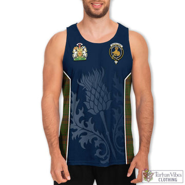 MacGillivray Hunting Tartan Men's Tanks Top with Family Crest and Scottish Thistle Vibes Sport Style