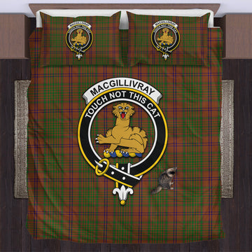 MacGillivray Hunting Tartan Bedding Set with Family Crest