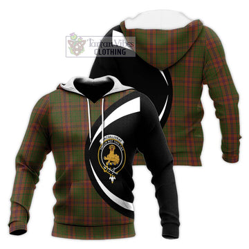 MacGillivray Hunting Tartan Knitted Hoodie with Family Crest Circle Style