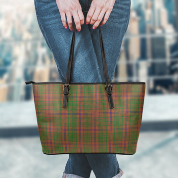 MacGillivray Hunting Tartan Leather Tote Bag