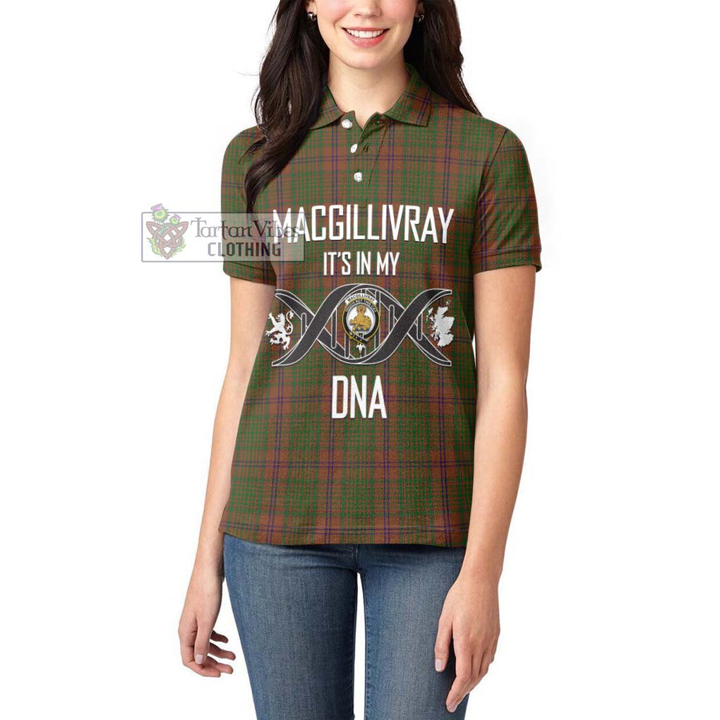 MacGillivray Hunting Tartan Women's Polo Shirt with Family Crest DNA In Me Style Women - Tartanvibesclothing Shop