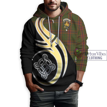 MacGillivray Hunting Tartan Hoodie with Family Crest and Celtic Symbol Style