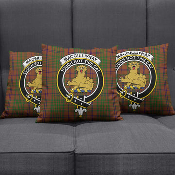 MacGillivray Hunting Tartan Pillow Cover with Family Crest