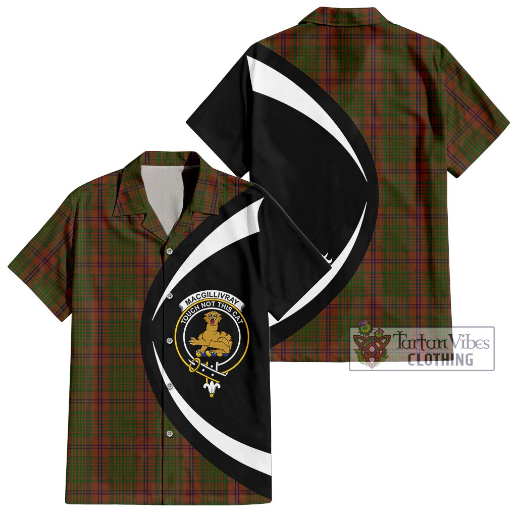 MacGillivray Hunting Tartan Short Sleeve Button Up with Family Crest Circle Style Kid - Tartan Vibes Clothing