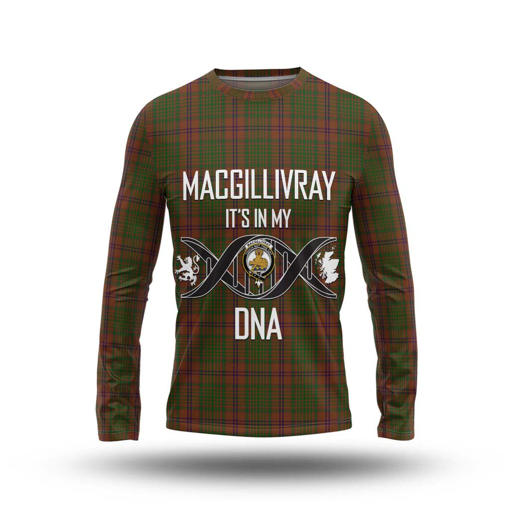 MacGillivray Hunting Tartan Long Sleeve T-Shirt with Family Crest DNA In Me Style Unisex - Tartanvibesclothing Shop