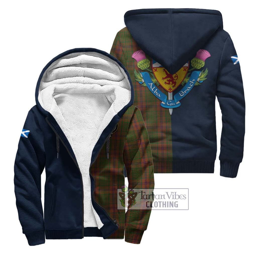 Tartan Vibes Clothing MacGillivray Hunting Tartan Sherpa Hoodie with Scottish Lion Royal Arm Half Style