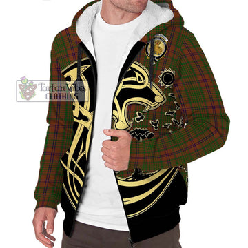 MacGillivray Hunting Tartan Sherpa Hoodie with Family Crest Celtic Wolf Style