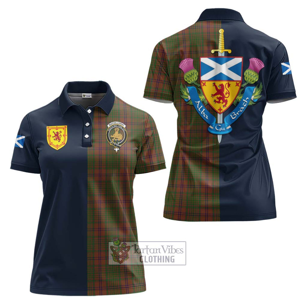 Tartan Vibes Clothing MacGillivray Hunting Tartan Women's Polo Shirt with Scottish Lion Royal Arm Half Style