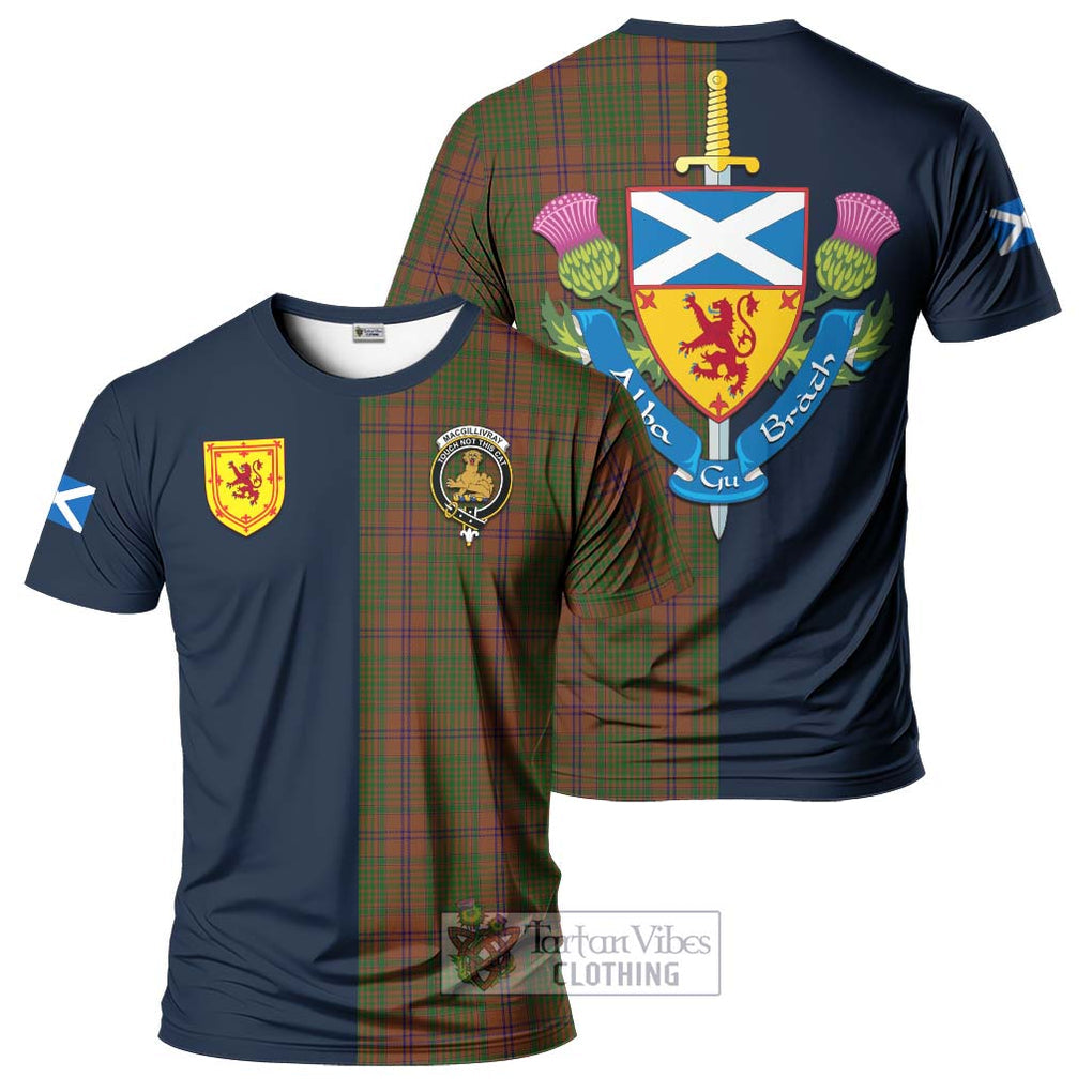 Tartan Vibes Clothing MacGillivray Hunting Tartan T-Shirt Alba with Scottish Lion Royal Arm Half Style